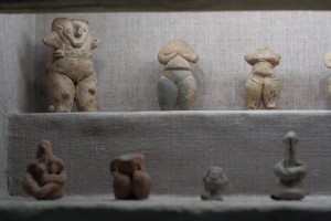 Female and male clay figurines declaring various positions, gestures, age and human activities. Early-Middle Neolithic period, 6500-5800 BC.